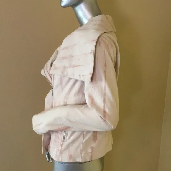 Blank NYC Cream tie-dye faux suede drape front jacket - Picture 10 of 16